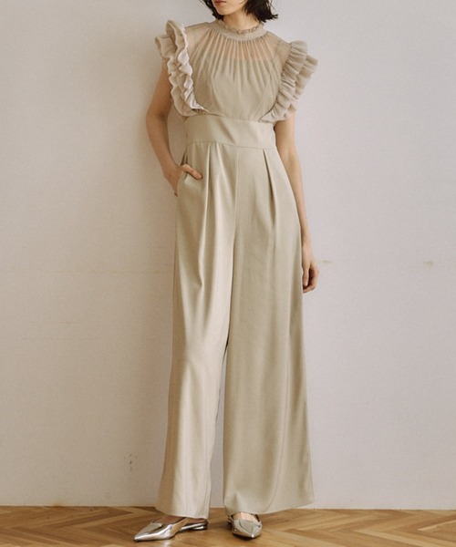 新品✨パンツドレス Frilled highwaist wide pants M LE'RURE パンツドレス Frilled highwaist wide pants : ZOZOTOWN Yahoo