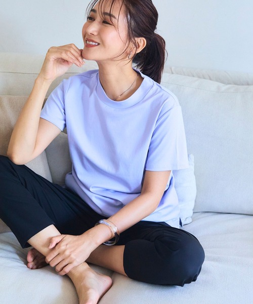 婦人ハイストレッチメロウネックＴシャツ 821811 全方位ストレッチで快適！定番の合わせやすいカラーとスタイル  ケアファッション 日本製 婦人ハイストレッチメロウネックTシャツ 821811 全方位