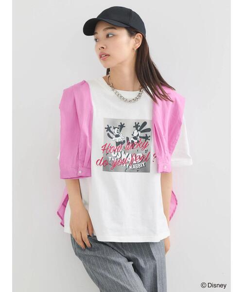 Disney（ディズニー） tシャツ オズワルド/グラフィック刺繍半袖TEE 
