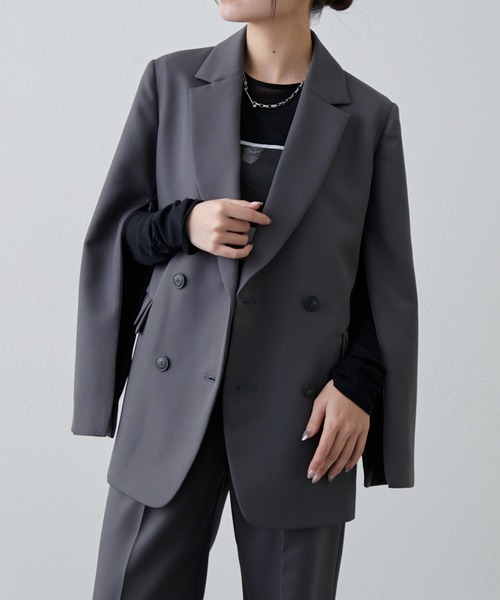 美品　リングジャケット製　グレーツイード　ダブルジャケット　くろすとしゆき Lui's（ルイス） ジャケット テーラードジャケット 「 オケージョン