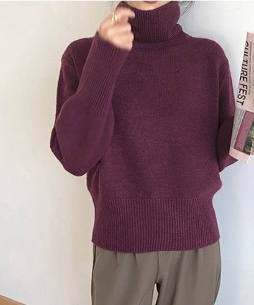 タートル ニットプルオーバー 2024AW　新作　秋冬 タートル ニットプルオーバー 2024AW 新作 秋冬／レディース