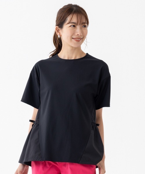 SONO サイドリボン　ハイブリッドプルオーバー　ネイビー　ゆったり Sono ニット セーター 「SONO/ソーノ」「Summer Stretch」サイド