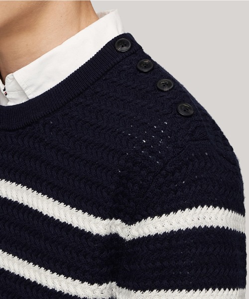 TOMMY HILFIGER セーター ニット ホリゾンタルストライプクルー