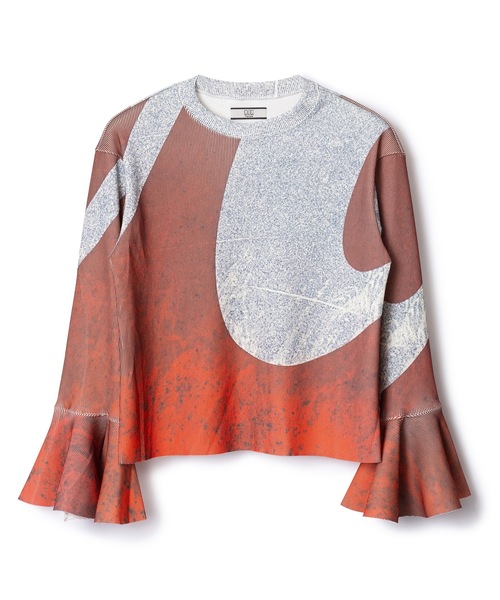 トップス NON TOKYO PRINT RIB FLARE SLEEVE C/S NONTOKYO ノントーキョー PRINT RIB FLARE SLEEVE