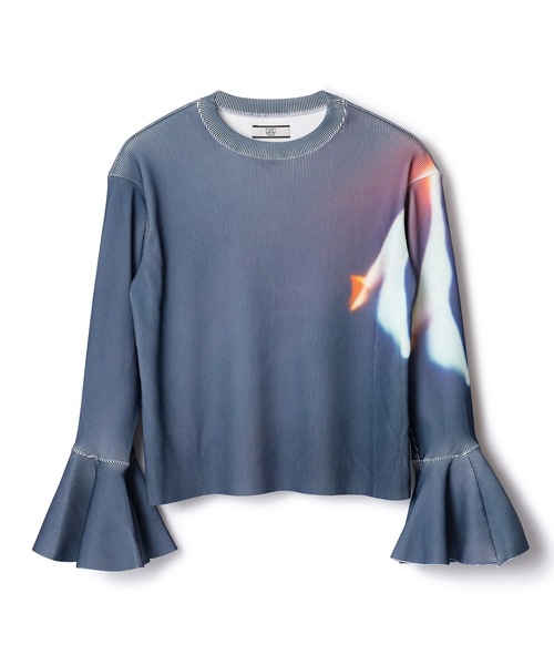 NON TOKYO PRINT RIB FLARE SLEEVE C/S