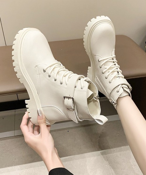 Lace Ladies（レースレディース） ブーツ レザー調 ベルト付き レース