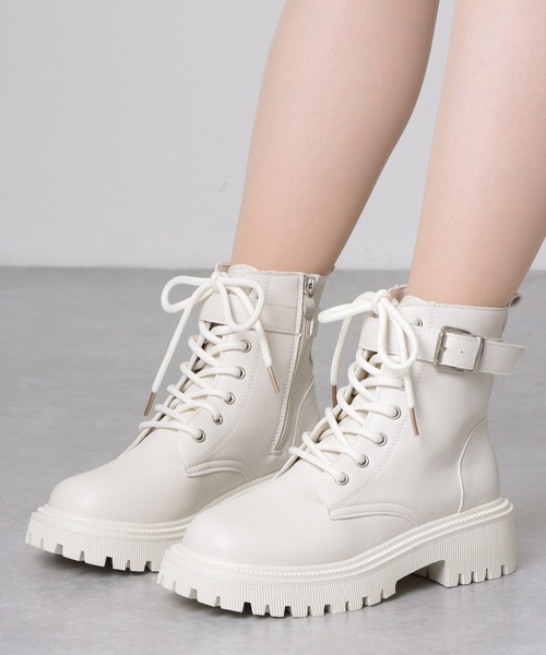 Lace Ladies（レースレディース） ブーツ レザー調 ベルト付き レース