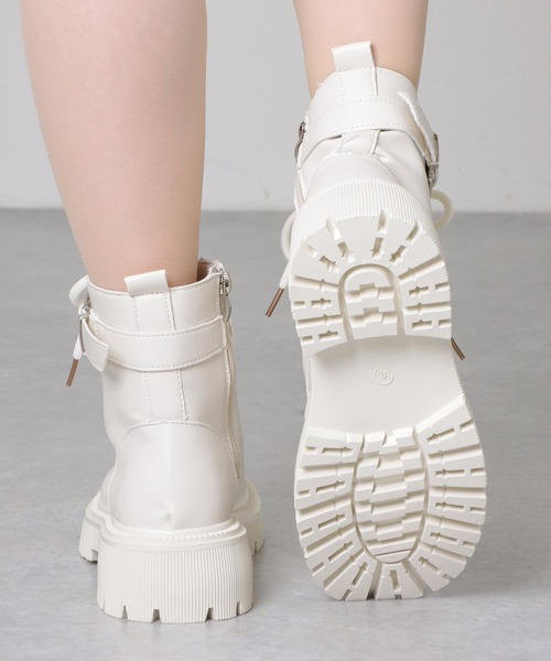 Lace Ladies（レースレディース） ブーツ レザー調 ベルト付き レース