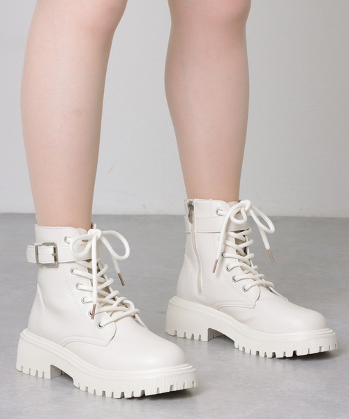 Lace Ladies（レースレディース） ブーツ レザー調 ベルト付き レース
