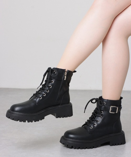 Lace Ladies（レースレディース） ブーツ レザー調 ベルト付き レース