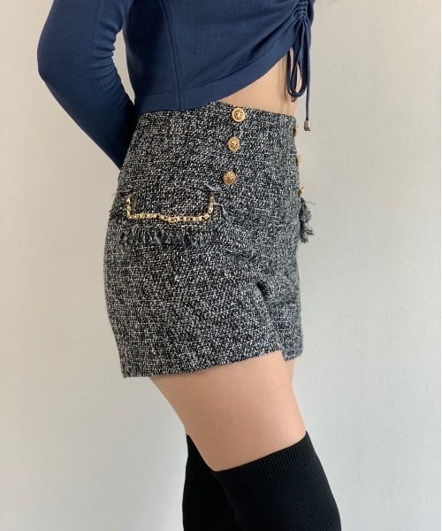 パンツ 「シンプル可愛い冬コーデに」ツイードハイウエスト