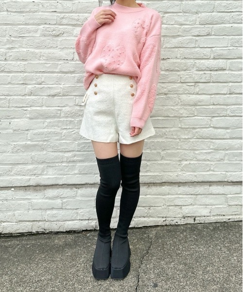 パンツ 「シンプル可愛い冬コーデに」ツイードハイウエスト パンツ 「シンプル可愛い冬コーデに」ツイードハイウエスト