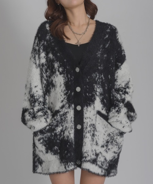 Calon mie（カロン ミー） カーディガン OVER SIZE SHAGGY KNIT