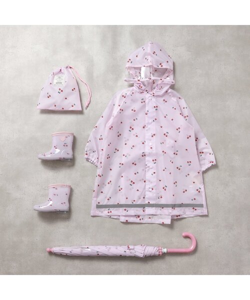 レインコート カッパ 「柄おそろい」レインコート（りぼん・花・さくらんぼ・恐竜） キッズ 子供 男の子 女の子 | apres les cours | 09