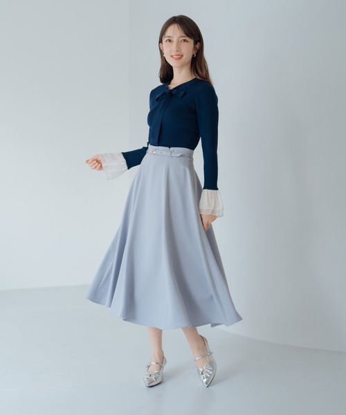 ニット セーター 2025春夏新作 シアーフリルボウタイニット レディース MISCH MASCH ニット セーター 2025春夏新作 シアーフリル