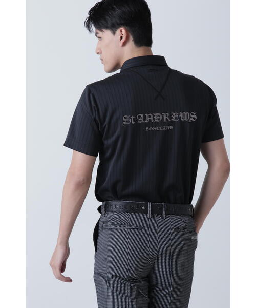 St ANDREWS ポロシャツ 「St ANDREWS」ストライプ半袖ポロシャツ