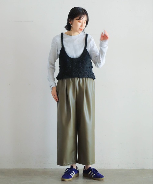 「NOMBRE IMPAIR」 キャミソールニット FREE チャコールグレー レディース_画像5