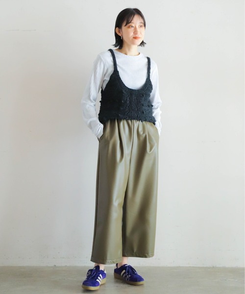 「NOMBRE IMPAIR」 キャミソールニット FREE チャコールグレー レディース_画像7