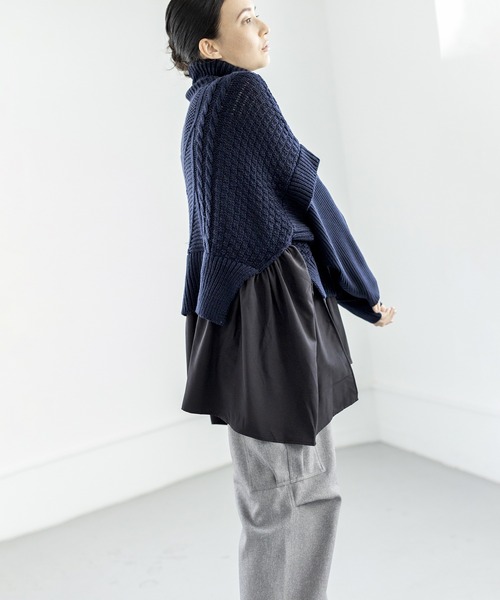 「OSMOSIS」 タートルネックニット ONE SIZE ネイビー レディース_画像5