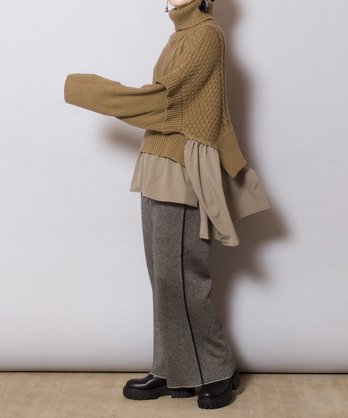 「OSMOSIS」 タートルネックニット ONE SIZE ネイビー レディース_画像9