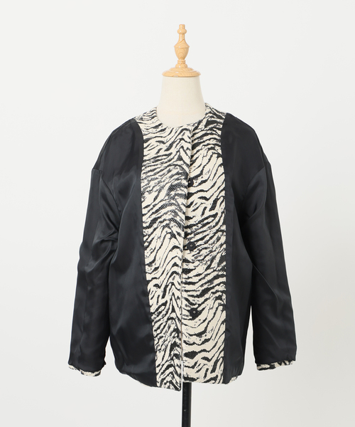 saqui コート アウター SAQUI（サキ）SAQUI ZEBRA SHORT COAT