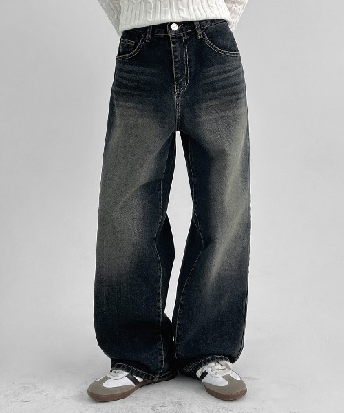 ★送料・関税込★Black up★ドジュア Washing Wide Denim pants BLACKUP ジーンズ デニム デニムパンツ 「MADE」 リサイクル