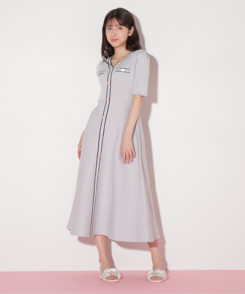 配色パイピングリブニットワンピース/ジルスチュアート ダブルカラーニットワンピース | JILL by JILL STUART（ジル