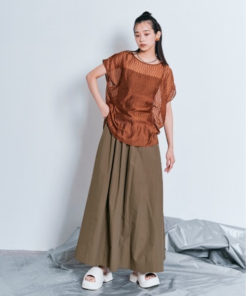 MIDIUMISOLID ナイロンボリュームスカート ミディウミソリッド MIDIUMISOLID MIDIUMISOLID for Ladies ナイロン