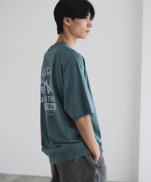NAVY tシャツ オーバーサイズカレッジスウェットTシャツ ユニセックス