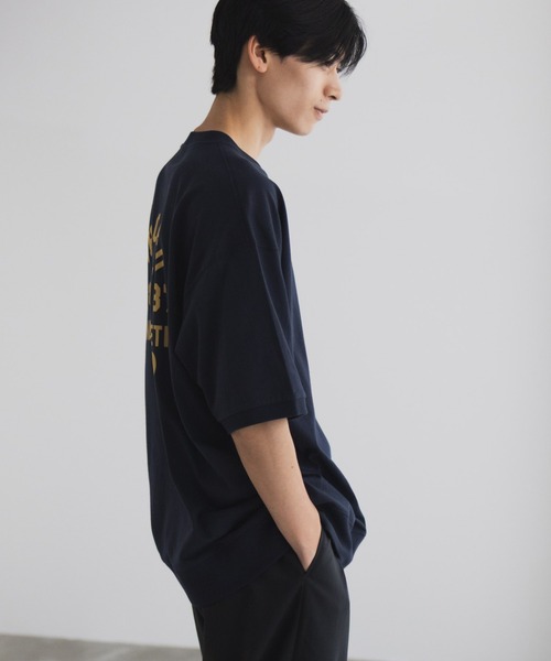 NAVY tシャツ オーバーサイズカレッジスウェットTシャツ ユニセックス