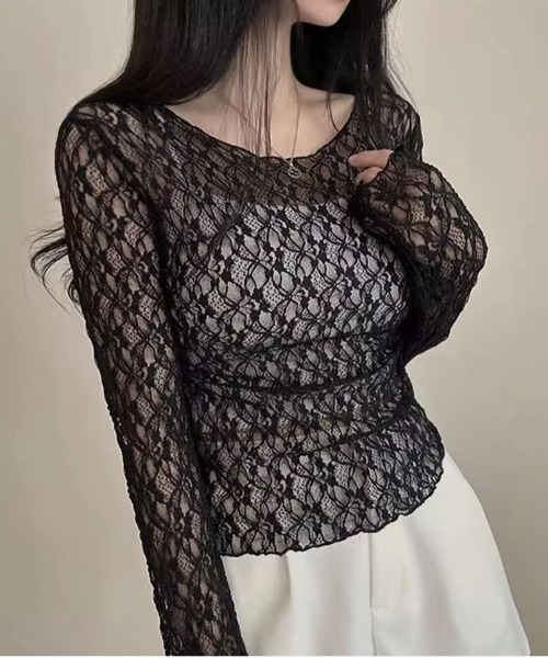 ammyページ tシャツ 「 ammy. / エイミードット 」 バレリーナネック レース