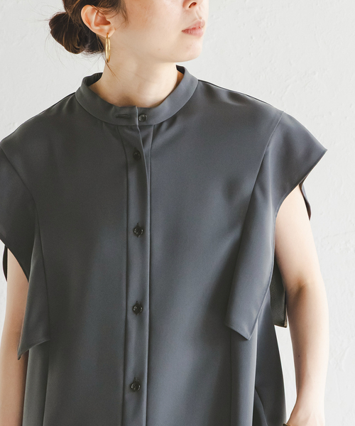 NOBLE　スクエアースリーブシャツ新品 NOBLE ブラウス シャツ 「WEB限定追加」「洗える」スクエアー