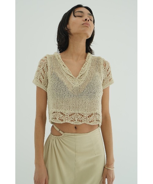 ニット セーター CLANE/クラネ/  CROPPED CROCHET KNIT TOPS レディース メンズ CLANE ニット セーター CLANE/クラネ/ CROPPED CROCHET KNIT