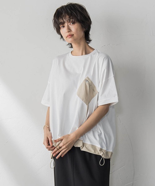 tシャツ 「WEB限定」配色ポケットTシャツ「洗濯機で洗える」 レディース