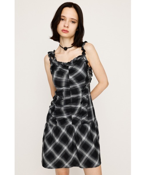 SLY ワンピース 「2025AW」CHECK FRILL S/OP チェック フリル