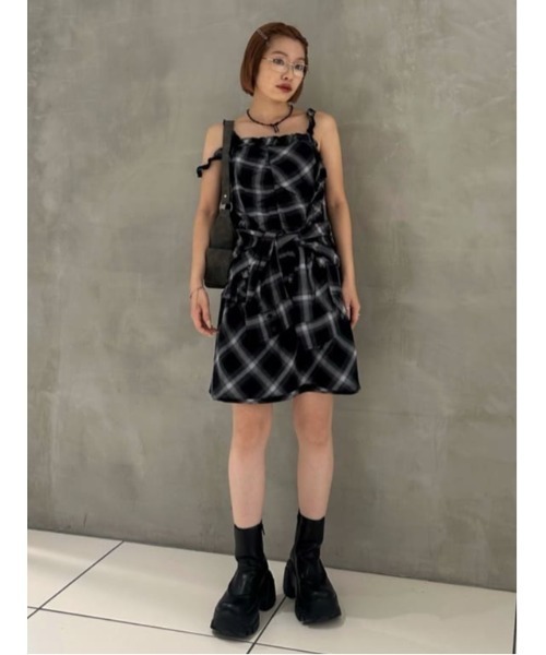 SLY（スライ） ワンピース 「2025AW」CHECK FRILL S/OP チェック