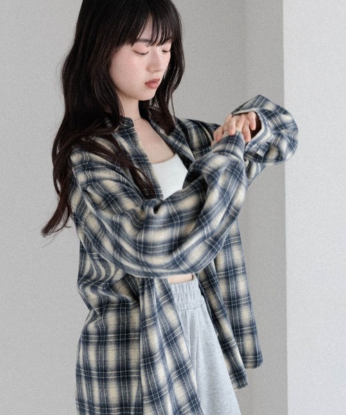 ブラウス シャツ マルチWAYBIGチェックシャツ　590779 レディース