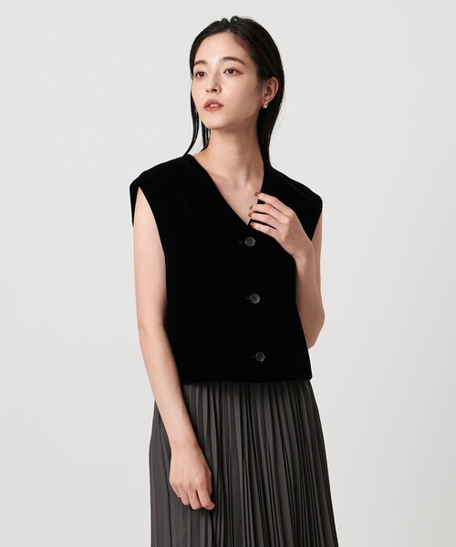 UNITED ARROWS ベスト ジレ ベルベット ミニ レディース