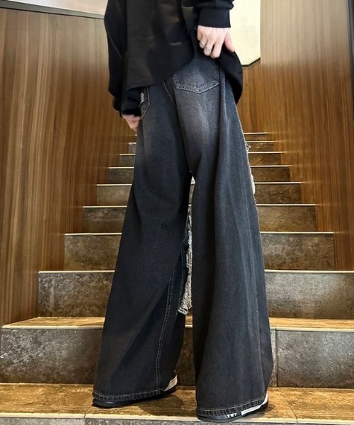 「FreeZone」 ダメージ加工デニムパンツ M ブルー メンズ