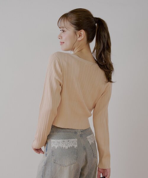 Chico（チコ） カーディガン カシュクールレースキャミコンパクト