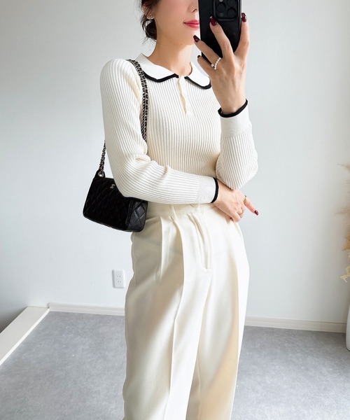Loulou Studio ルルスタジオ ニット・セーター XS 白 【古着】【中古】【送料無料】 LOULOU select（ルルセレクト）の「クロスネックシャギーニットプル