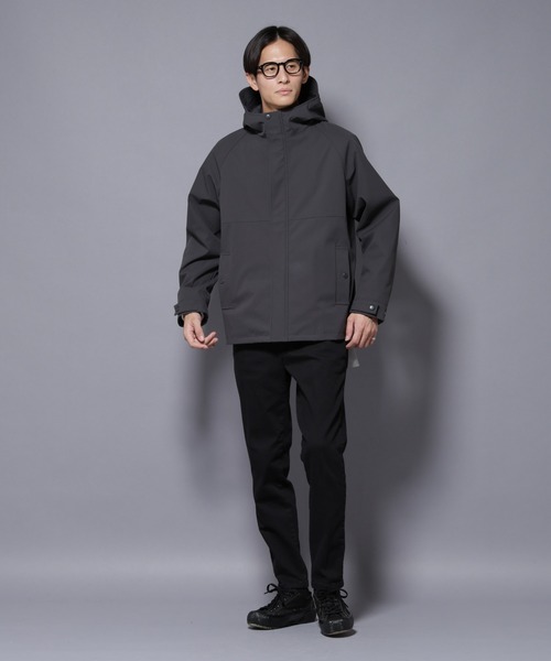 nanao】ウォームダールパテッドパーカー メンズ 秋冬 Mグレー 大きい