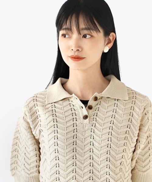 「e-zakkamania stores」 「Gleam」半袖ポロシャツ フリー アイボリー レディース_画像7