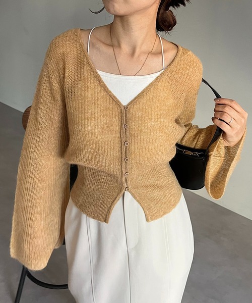 CAPRICIEUX LE'MAGE WフェイスZIPカーディガン　ベージュ CAPRICIEUX LE'MAGE WフェイスZIPカーディガン ベージュ CAPRICIEUX LE