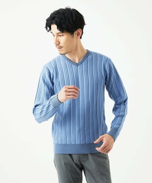 MK MICHEL KLEIN HOMME セーター ニット 「Vネック/洗濯機で洗える