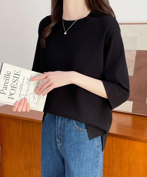 「ABITOKYO」 半袖ニット M アイボリー レディース_画像6