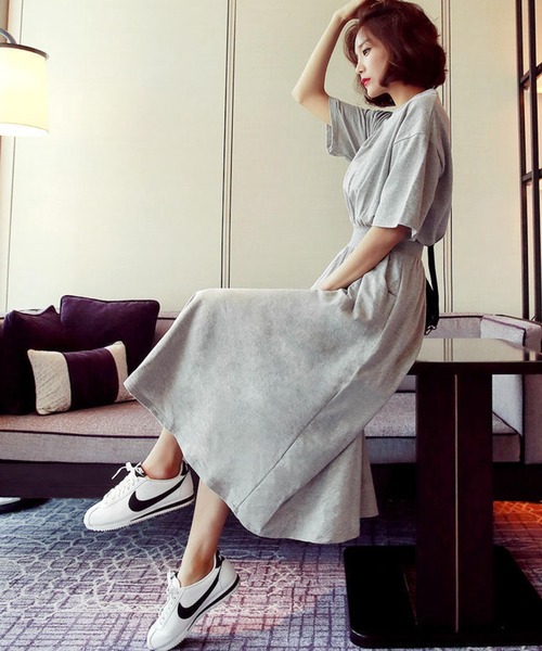 「meJane」 半袖ワンピース FREE グレー レディース_画像7