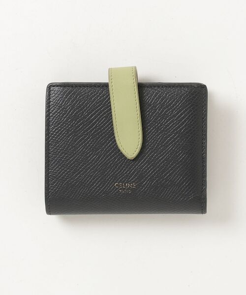 CELINE（セリーヌ） スモール ストラップ 二つ折り 財布 - ブラック