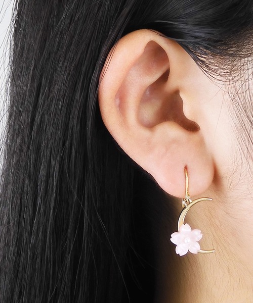 gargle（ガーグル） ピアス ガーグル：SAKURAシリーズ 月と桜 ピアス