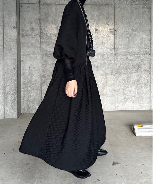 perna ブラックワンピース S/XS PERNA（ペルナ） 7分袖ワンピース MEDIUM ブラック レディース
